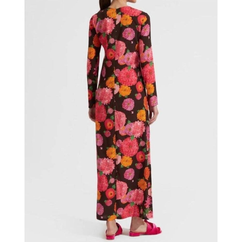 LA DOUBLEJ Sz S Small Long Sleeve Swing Dress Floral Viscose Jersey - Picture 6 of 11